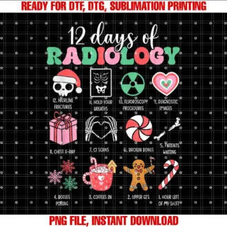 12 Days Of Radiology X ray Christmas LoverVintage Christmas 12 Days Of Radiology X ray Funny Christmas T-shirt