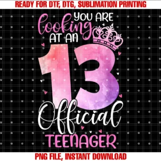 13 Years Girl Cute 13th Birthday Apparel Gifts13th Birthday Girls 13 Years Cute Official Teenager Birthday T-shirt