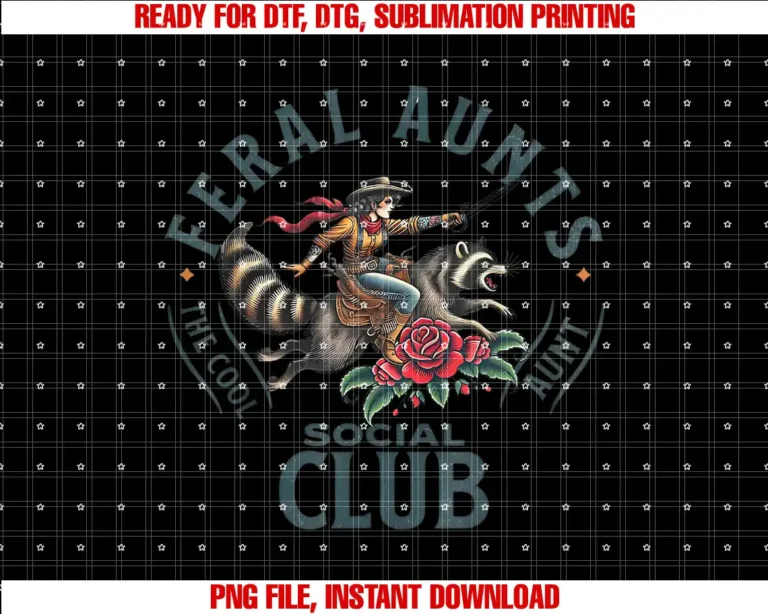 1614Feral Aunt Social Club Cool Aunt Retro Auntie sister gift T-shirt