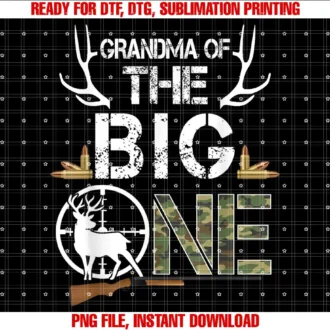 1st Birthday Outfit For Family Deer HuntingGrandma of The Big One Birthday Boy Deer Hunter Camouflage T-shirt