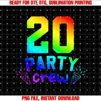 20th Party Crew Rainbow for best friend party20 Party Crew Rainbow colorful design for team family friend T-shirt