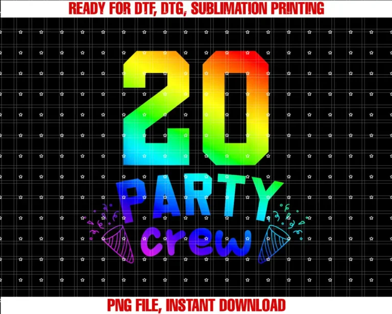 20th Party Crew Rainbow for best friend party20 Party Crew Rainbow colorful design for team family friend T-shirt