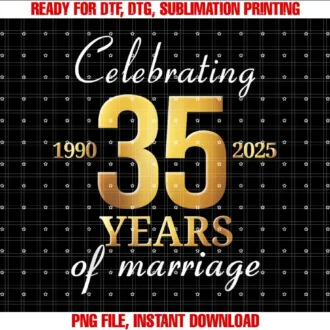 35th Wedding Anniversary GiftFunny Married 35 Years Of Marriage 1990 35th Wedding Couples T-shirt