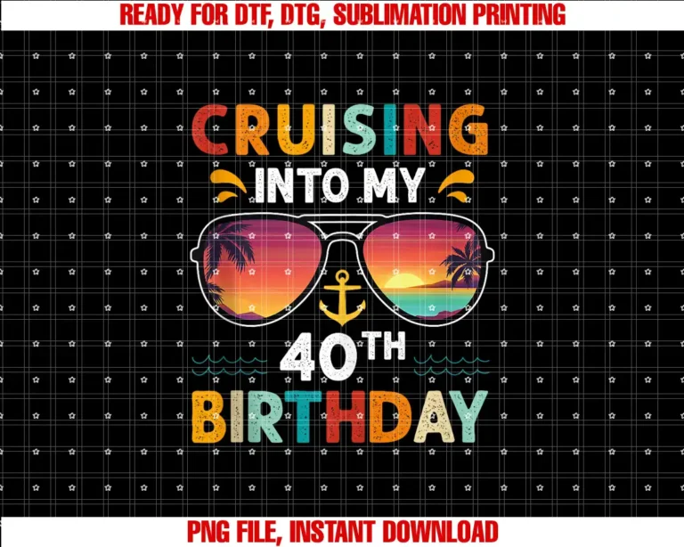 40th Cruise BirthdayCruising Into My 40th Birthday 40 Year Old Cruise Birthday T-shirt