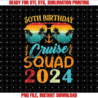 50th Birthday Cruise Squad2024 50th Cruise Squad Family T-shirt