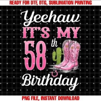 58 Year Old Birthday Western Girl GiftYeehaw Its My 58th Birthday Cowgirl Western Girl 58 Years T-shirt