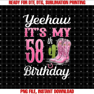 58 Year Old Birthday Western Girl GiftYeehaw Its My 58th Birthday Cowgirl Western Girl 58 Years T-shirt