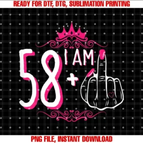 58th Womens Birthday StoreI Am 58 Plus 1 Middle Finger 58th Womens Birthday Funny Tee T-shirt