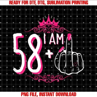 58th Womens Birthday StoreI Am 58 Plus 1 Middle Finger 58th Womens Birthday Funny Tee T-shirt