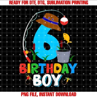 6 Year Old Boy Birthday Gift Kids Fishing ThemeKids 6th Birthday Shirt Boy Fishing Fish Bday Party Decorations T-shirt