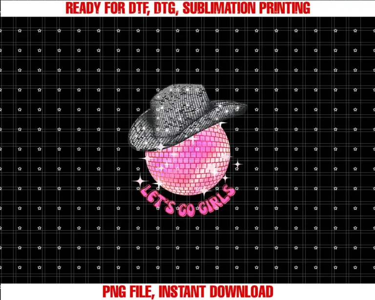 70s 80s Disco Attire Outfits for WomenLets Go Girls Cowgirl Pink Disco Ball Cowboy Hat Retro T-shirt