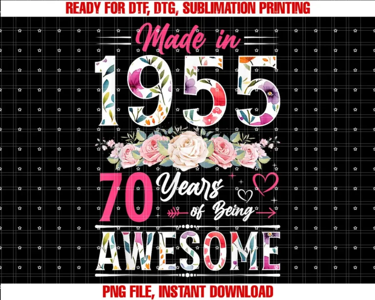 70th Birthday Gifts For Women Co Tee70 Year Old Made In 1955 Floral 70th Birthday Women T-shirt