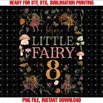 8 Year Old Girl Birthday Gifts Fairy Party8th Birthday Shirt Girl Fairy Mushroom 8 Yrs Old Bday T-shirt