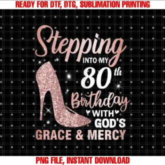80th Birthday Gifts For Women Her Birthday ShirtsStepping Into My 80th Birthday Shirt Women 80 Year Old Bday T-shirt