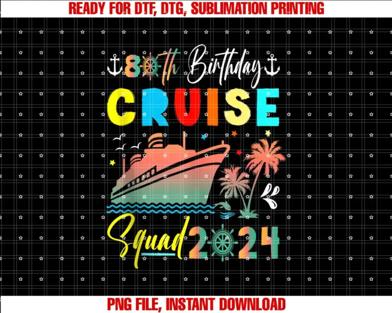 80th birthday squad cruise 2024 family matching80th birthday cruise 2024 birthday cruise squad 2024 family T-shirt