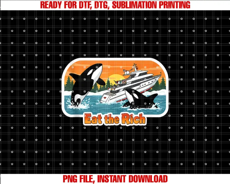 90s retro aesthetics Funny Orca graphic design boyEat the Rich Orca Design Funny Retro Whale Graphic Clothing T-shirt