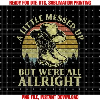A Little Country A Little Hood USA Flag DesignA Little Messed Up But Were All Alright Country Music T-shirt