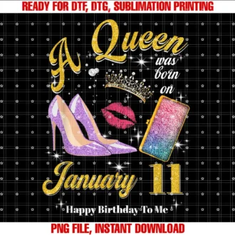 A Queen Was Born on January 11th Birthday ShirtWomens A Queen Was Born on January 11th Birthday T-shirt
