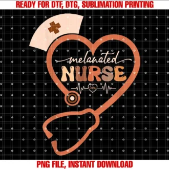 African American Black Nurse Gifts Mens WomensMelanin Black Nurse Melanated Stethoscope Heart Nursing Crew T-shirt