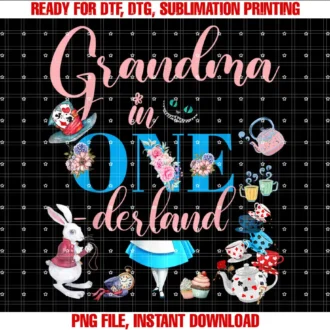 Alice in ONEderlandFamily Grandma Of The Birthday Girl T-shirt