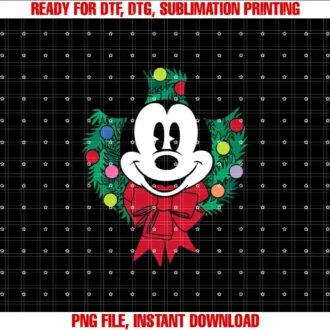 Amazon EssentialsMickey Mouse Festive Holiday Christmas Wreath T-shirt