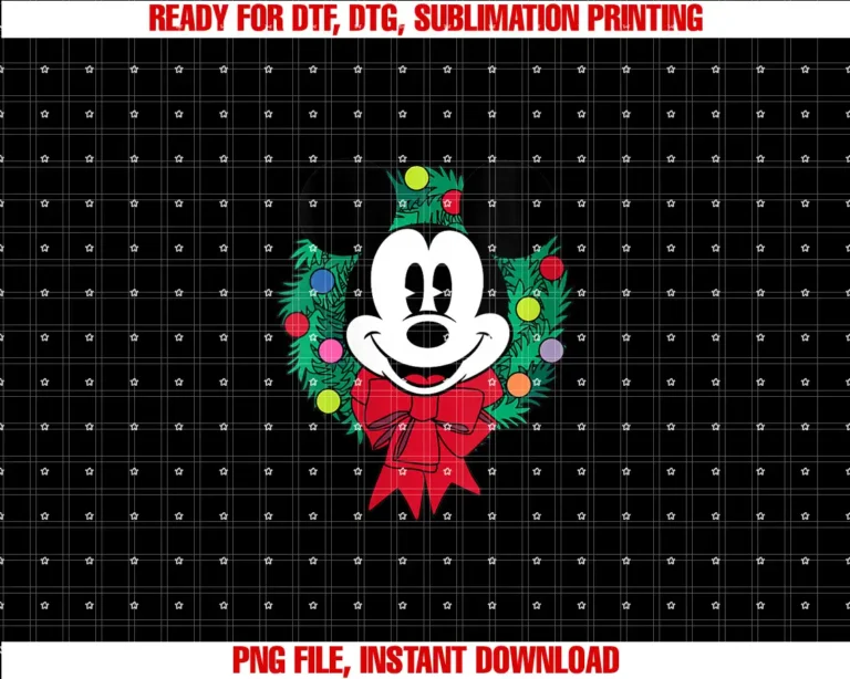 Amazon EssentialsMickey Mouse Festive Holiday Christmas Wreath T-shirt