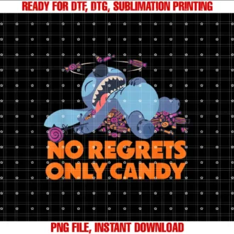 Amazon EssentialsStitch Halloween No Regrets Only Candy T-shirt
