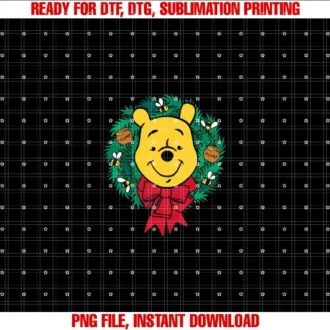 Amazon EssentialsWinnie the Pooh Festive Holiday Christmas Wreath T-shirt