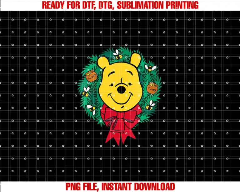 Amazon EssentialsWinnie the Pooh Festive Holiday Christmas Wreath T-shirt