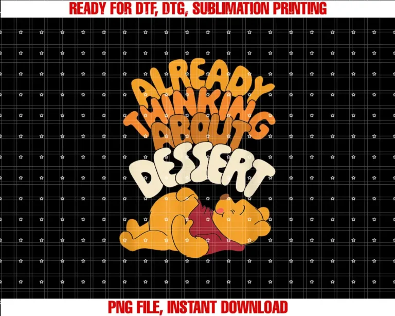 Amazon EssentialsWinnie the Pooh Thanksgiving Already Thinking About Dessert T-shirt