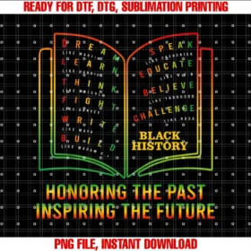 Amb Black History Month African Americans PrideBlack History Honoring Past Inspiring The Future Book BHM T-shirt