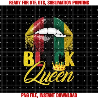 Amb Black History Month African Americans WomenBlack Queen Lips South African Flag BHM BLM Afro Women Girls T-shirt
