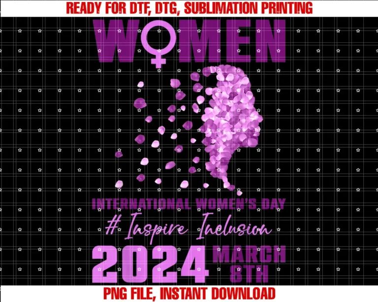 Amb Happy Womens Day 2024 IWD24 Inspire InclusionInternational Womens Day 2024 Floral Woman Girl Silhouette T-shirt