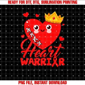 Amb Heart Disease Awareness Day Warrior SurvivorHeart Warrior Princess Heart Disease Stitched Heart Girl Kid T-shirt