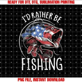American Big Game Fishing T Shirts GiftsFishing America USA 4th of July Id Rather Be Fishing T-shirt