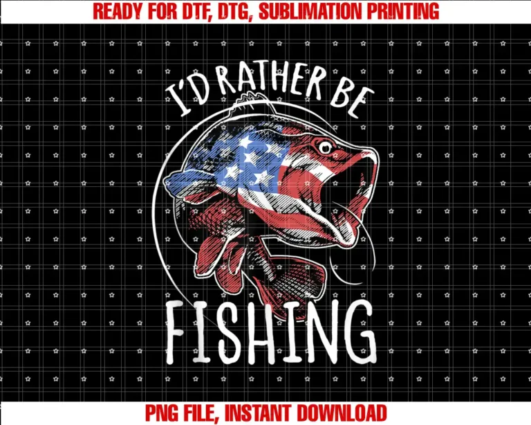 American Big Game Fishing T Shirts GiftsFishing America USA 4th of July Id Rather Be Fishing T-shirt