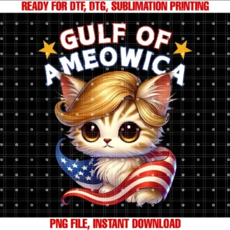 Americas Gulf Trump Mexico America CoGulf of Ameowica America Mexico Trump Hair Cute Cat Kitten T-shirt