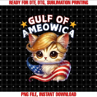 Americas Gulf Trump Mexico America CoGulf of Ameowica America Mexico Trump Hair Cute Cat Kitten T-shirt