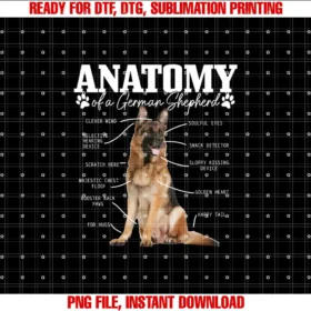 Anatomy Of A German ShepherdFunny Cute Dog Mom Dad T-shirt
