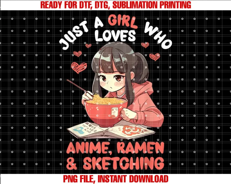Anime Ramen Sketching Cute Gifts For Teens GirlsJust A Girl Who Loves Anime Ramen And Sketching Japan Anime T-shirt