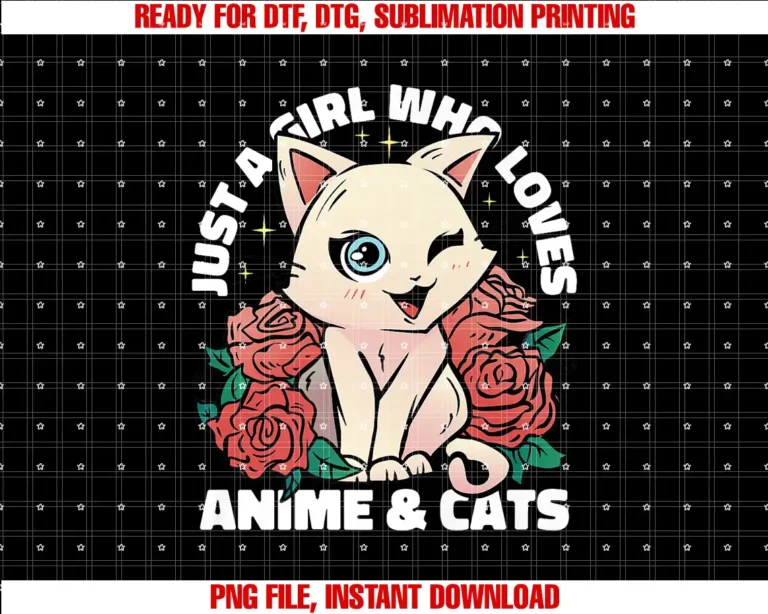 Anime and Cats Lover for Teen Manga kawaii GraphicJust a Girl who loves Anime and Cats Lover for Teen T-shirt