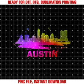 Austin Texas Home State Outfits Colorful Austin Cityscape Austin Texas Skyline T-shirt