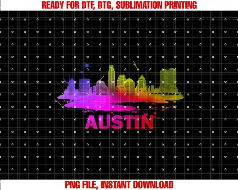 Austin Texas Home State Outfits Colorful Austin Cityscape Austin Texas Skyline T-shirt