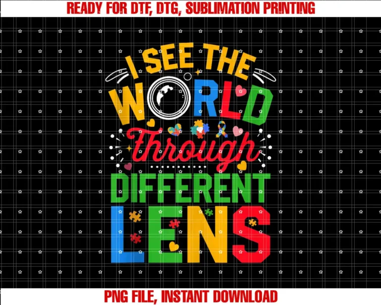 Autism Awareness Giftsclothes i see the world through a different lens T-shirt
