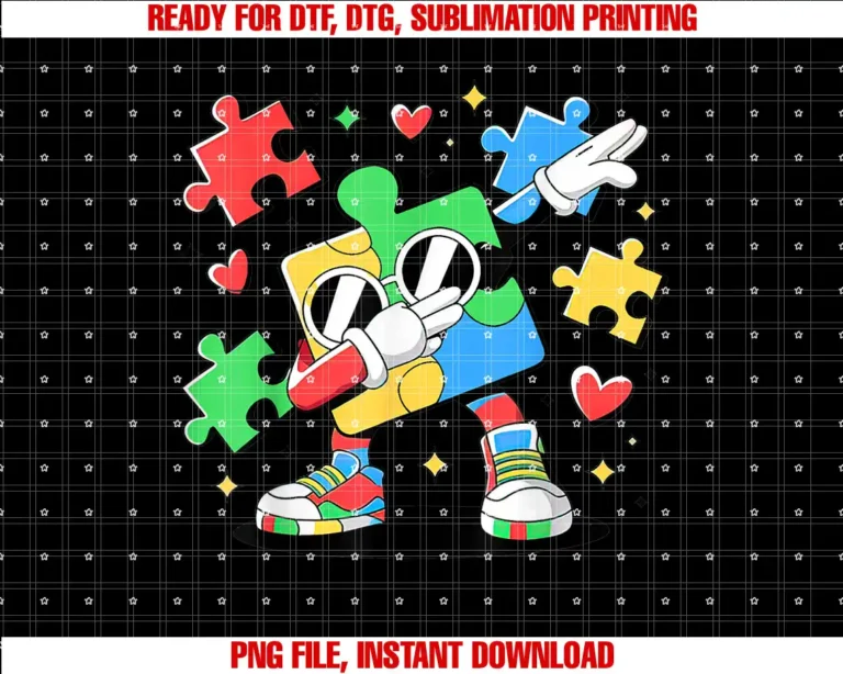 Autism Awareness Month World Autism Awareness DayFunny Dabbing Puzzle Autism Awareness Dab Dance Clothing T-shirt