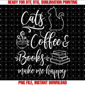 Awesome for Cats Books and Coffee LoversCats Books and Coffee Funny Cats Books Coffee Lover T-shirt