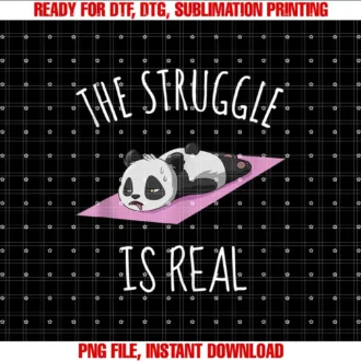 Awesome PandaFunny Panda Women Yoga Gym Exercise The Struggle is Real T-shirt