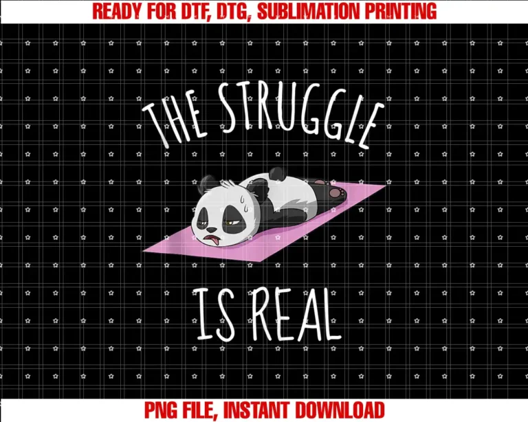 Awesome PandaFunny Panda Women Yoga Gym Exercise The Struggle is Real T-shirt