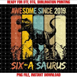 Awesome Since 2019 Trex Birthday 6 Years Old Boy6 Year Old Dinosaur 6th Birthday T Rex Dino Six A Saurus T-shirt