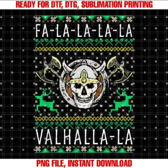 Awesome Viking Ugly Christmas Theme GiftsFaLaLaLa ValhallaLa Viking God Ugly Christmas T-shirt